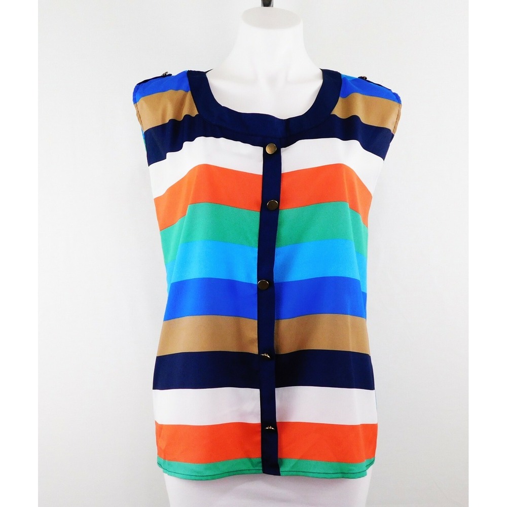 Peaches N Cream Women Shirt, Size L, Multi-color, 100%‎ Polyester